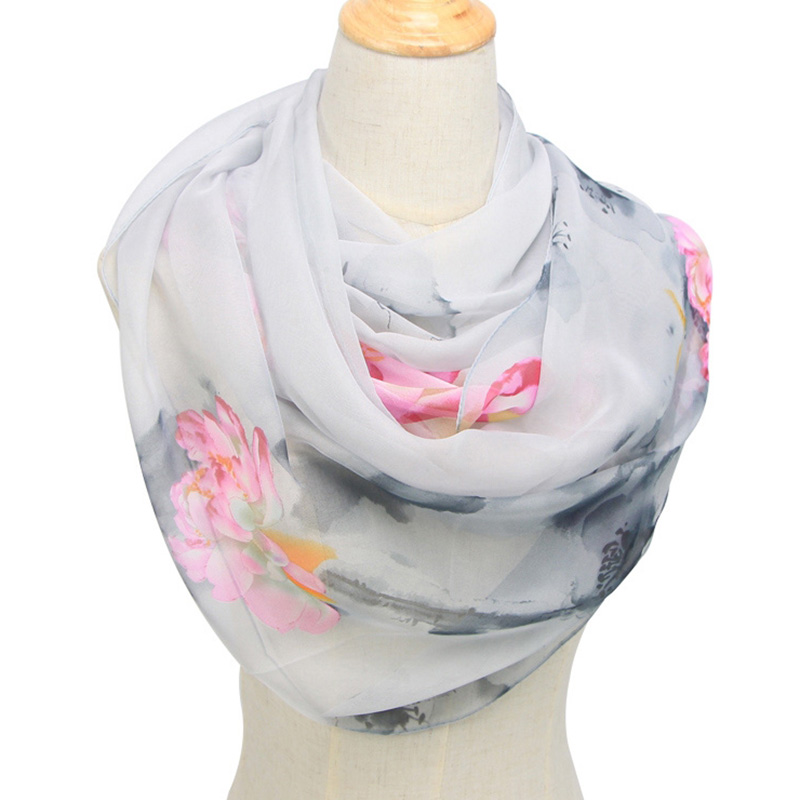 Face Scarf Mask - Moda kadın Ultra ince uzun şifon