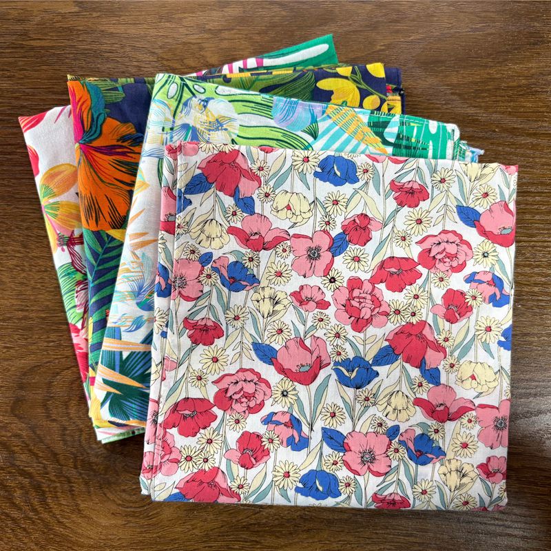 Bandana Cotton - 70cm Bandana yaprakları çiçek baskılar saç