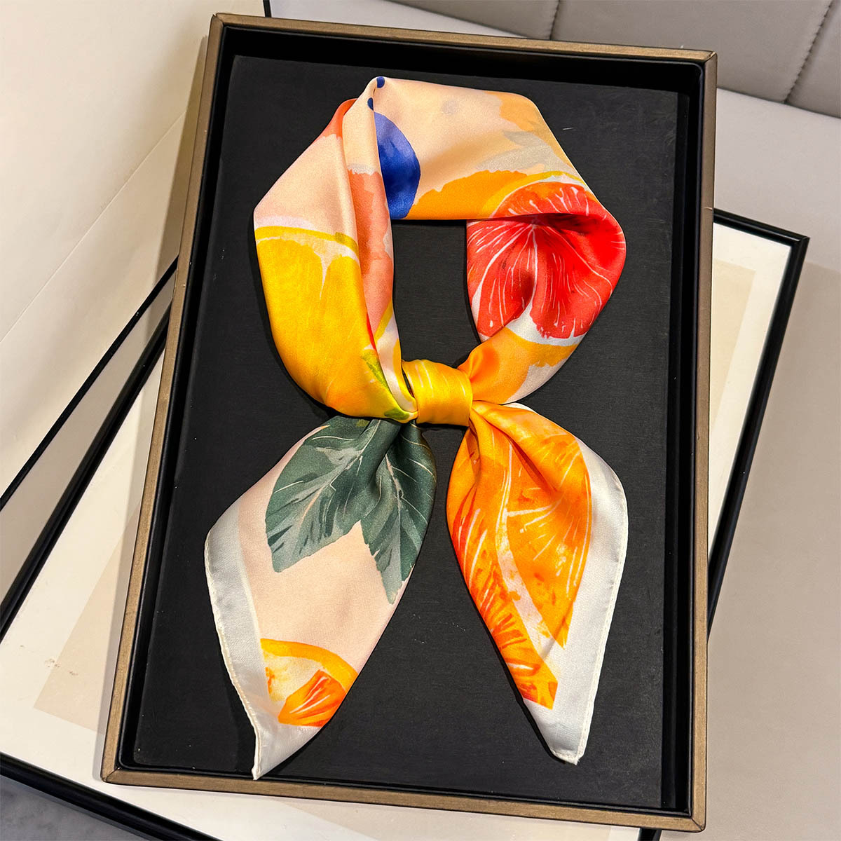 Moda Limon Meyve Desenli Kare  - Face Scarf Mask incelemesi ve fiyatı