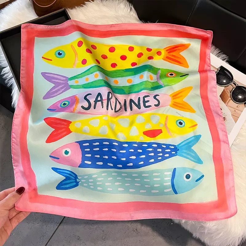Moda Balık Desenli Kare Ipek B - Face Scarf Mask incelemesi ve fiyatı