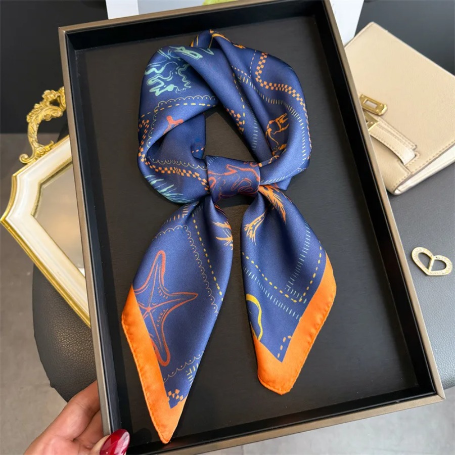 Mavi Baskılı İpek Kare Eşarp K - Bandana Cotton incelemesi ve fiyatı