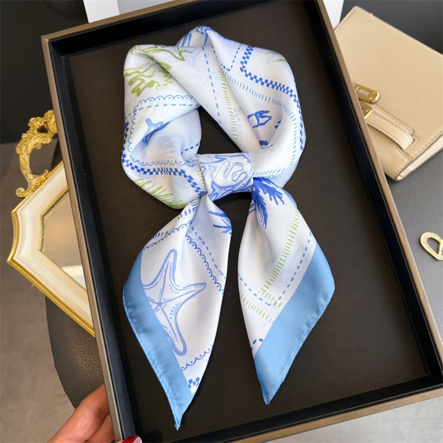 Mavi Baskılı İpek Kare Eşarp K - Bandana Cotton incelemesi ve fiyatı