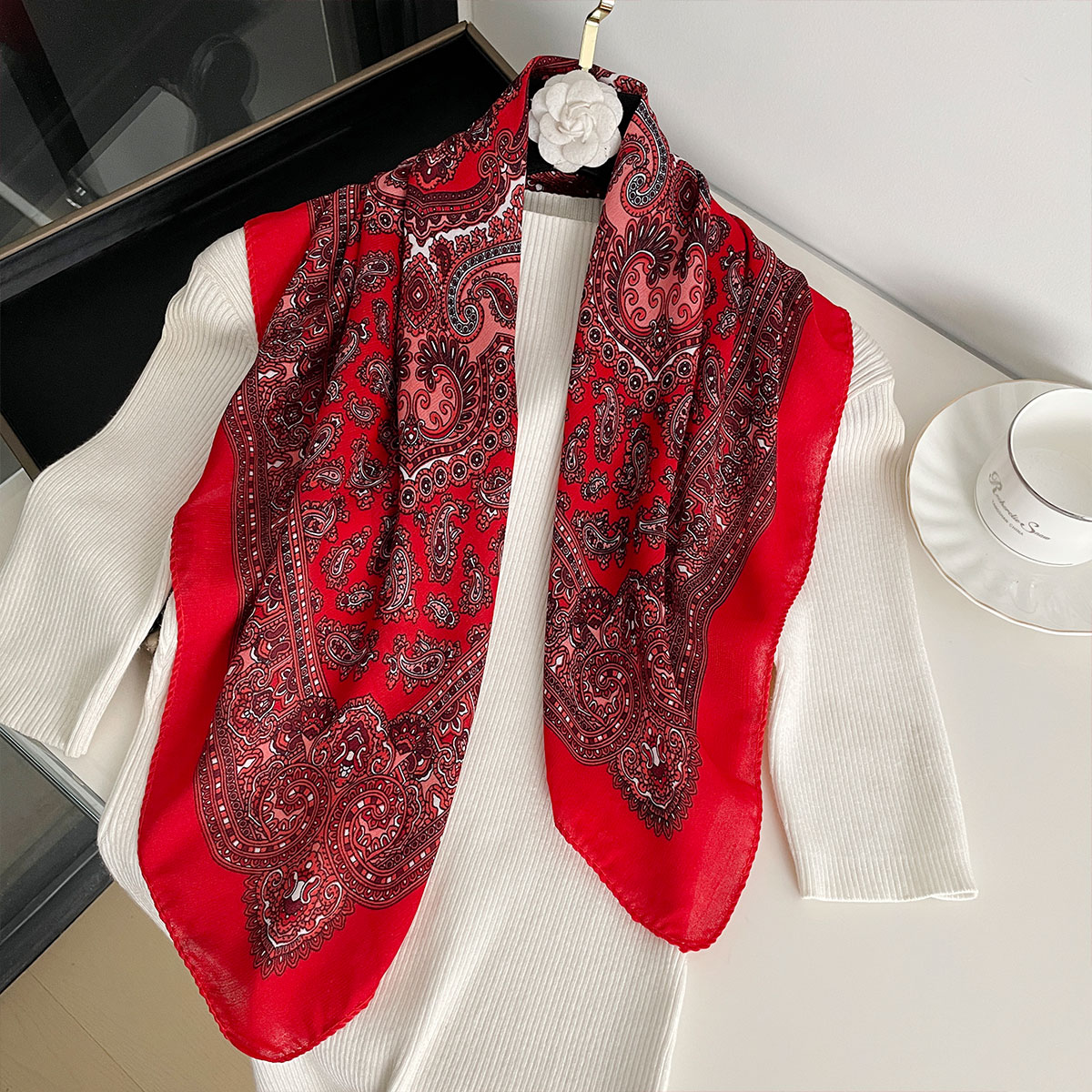 Yeni Moda 70X70 cm kadın Eşarp - Bandana Cotton incelemesi ve fiyatı